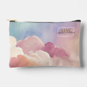 水彩雲ブラック金ゴールドモノグラム名スクリプト アクセサリーポーチ (正面)