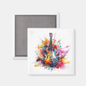 水彩電気ギターマグネット マグネット (正面/裏面)