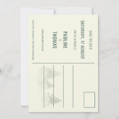 水彩霧のウッドランド素朴結婚ズ セーブザデート (裏面)