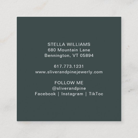 水彩霧の山 スクエア名刺 (裏面)