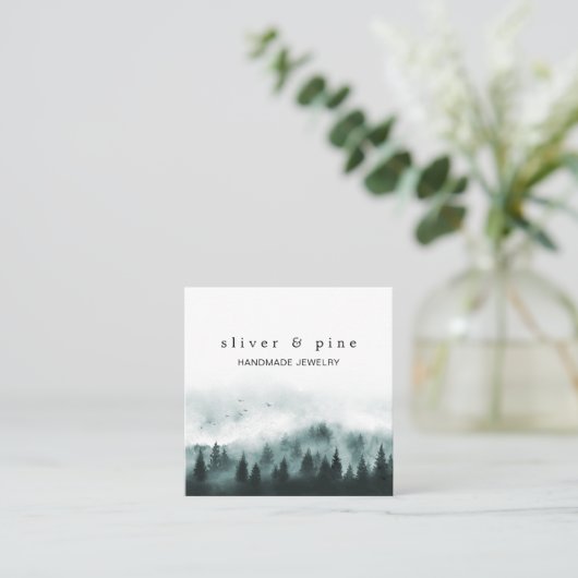 水彩霧の山 スクエア名刺 (スタンド正面)