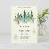 水彩霧の森レトロ素朴結婚ズ 招待状 (スタンド正面)