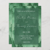 水彩霧の森素朴地モダン 招待状 (正面/裏面)