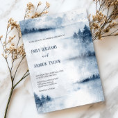 水彩霧の森結婚式招待状 招待状