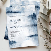 水彩霧の森結婚式招待状 招待状