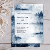 水彩霧の森結婚式招待状 招待状