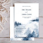 水彩霧の森結婚式招待状 招待状