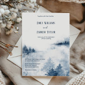 水彩霧の森結婚式招待状 招待状