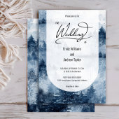 水彩霧の森結婚式招待状 招待状