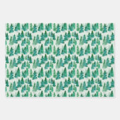 水彩霧松クリスマスツリーの森 ラッピングペーパーシート (正面2)