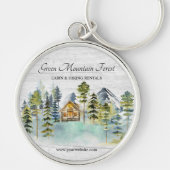 水彩霧素朴の森マウンテンキャビン キーホルダー (正面)