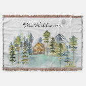 水彩霧素朴の森マウンテンキャビン スローブランケット (正面)