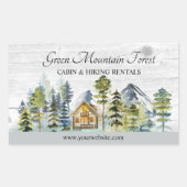 水彩霧素朴の森マウンテンキャビン 長方形シール (正面)