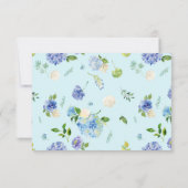 水彩青あじさいブーケ結婚ス 出欠カード (裏面)