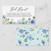 水彩青あじさい花ブックスベビー エンクロージャーカード (正面/裏面)