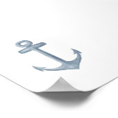 水彩青いかりプリント ポスター (角)