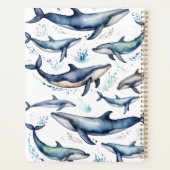 水彩青いクジラとイルカ、海獣 プランナー手帳 (裏面)