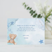 水彩青いクマの子供たち サンキューカード (スタンド正面)