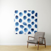 水彩青いドット：手の継ぎ目絵を描のない点 タペストリー (インサイチュ)