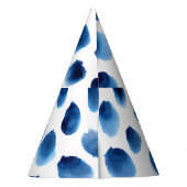 水彩青いドット：手の継ぎ目絵を描のない点 パーティーハット (裏面)