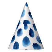 水彩青いドット：手の継ぎ目絵を描のない点 パーティーハット (左)