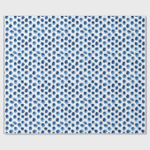 水彩青いドット：手の継ぎ目絵を描のない点 ラッピングペーパー (フラット)
