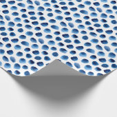 水彩青いドット：手の継ぎ目絵を描のない点 ラッピングペーパー (角)