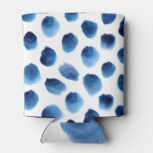 水彩青いドット：手の継ぎ目絵を描のない点 缶クーラー (裏面)