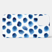 水彩青いドット:手の継ぎ目絵を描のない点 Case-Mate iPhoneケース (裏面 (横))