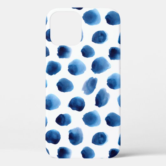 水彩青いドット:手の継ぎ目絵を描のない点 Case-Mate iPhoneケース (裏面)
