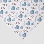 水彩青いハートのティッシュペーパー 薄葉紙 (詳細)