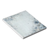 水彩青いバラのTo Do リスト かわいい花 ノートパッド (アングル)