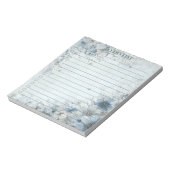 水彩青いバラのTo Do リスト かわいい花 ノートパッド (回転)