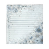 水彩青いバラのTo Do リスト かわいい花 ノートパッド (正面)