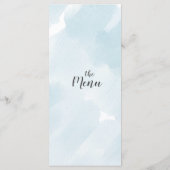 水彩青いパーティーシンプルメニュー メニュー (裏面)