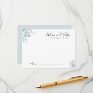 水彩青いフローラアドバイスと願い アドバイスカード