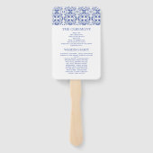 水彩青いプロ地中海のグラ結婚ム ハンドファン (裏面)