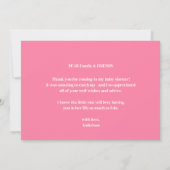 水彩青いベビーガールブーティーベビーシャワー サンキューカード (裏面)