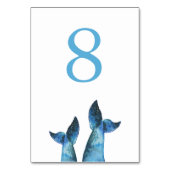 水彩青いホエールテー結婚ブル テーブルナンバー (裏面)