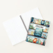 水彩青いランドセルを棚に ノートブック (内部)