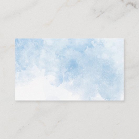 水彩青いリボン赤ちゃんシャワーおむつラフ エンクロージャーカード (裏面)