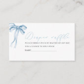 水彩青いリボン赤ちゃんシャワーおむつラフ エンクロージャーカード (正面)