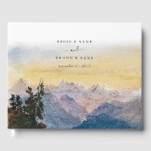 水彩青い山々パイン結婚ズ