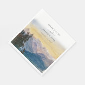 水彩青い山々パイン結婚ズ スタンダードランチョンナプキン (角)