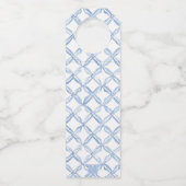 水彩青い弓レモンのギフトエンクロージャ ボトルネックタグ (裏面)