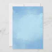 水彩青い恐竜男の赤ちゃん1st誕生日 招待状 (裏面)