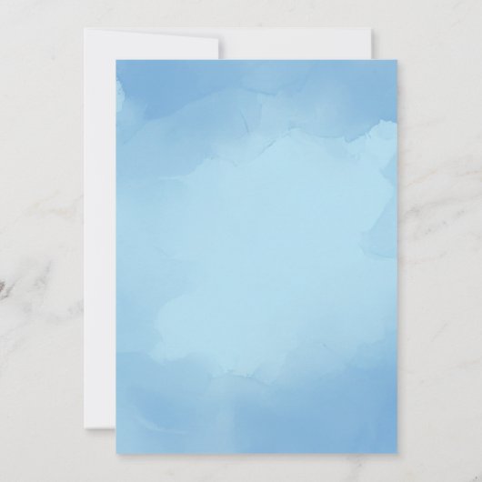 水彩青い恐竜男の赤ちゃん1st誕生日 招待状 (裏面)