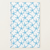 水彩青い星のパターン プランナー手帳 (正面)