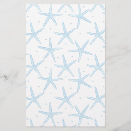 水彩青い星のパターン 便箋 (正面)