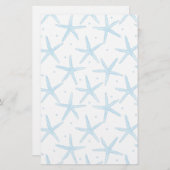 水彩青い星のパターン 便箋 (正面/裏面)